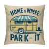 Ulloord Smilayrd Yellow Car pillow Covers Vintage Wood Home is Where You&nbsp;Park It Words Throw pillow Case Cushions Covers Outdoor Decor pillow Covers for Sofa Couch Bed