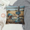 Ulloord Beach Blue Bike Throw pillow Covers Summer Coastal Bicycle Decorative Vintage Outdoor pillow Covers Cushion Cover&nbsp;Slippers Print Decor Sofa Couch