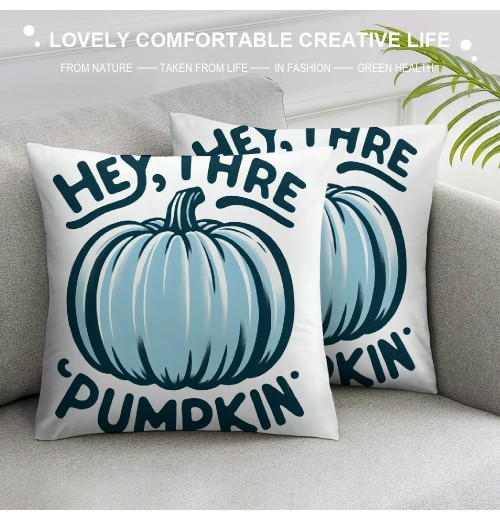 Ulloord  Blue Pumpkin pillow Cover Autumn Harvest Decorative Throw pillow Cases Super Soft Fall&nbsp;Season Cushion Cover Decoration Thanksgiving Sofa Couch pillows Cover (Pumpkin-C)