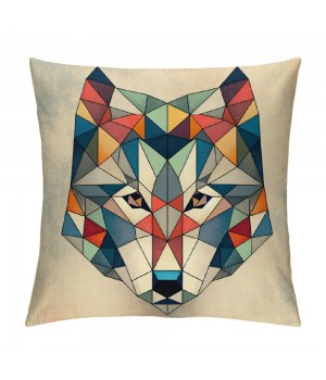 Ulloord  Wolf Head Throw pillow Covers&nbsp;Geometric Mosaic Wolf Couch pillow Covers pillowcase Cushion Cover Decor Home Bed Office