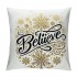 Ulloord  Merry Christmas Xmas pillow Cover Decorative Believe Quote pillow Cases White Snowflake Background Cushion Cover Super Soft Decorative Couch Sofa pillowcase