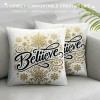 Ulloord  Merry Christmas Xmas pillow Cover Decorative Believe Quote pillow Cases White Snowflake Background Cushion Cover Super Soft Decorative Couch Sofa pillowcase