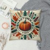 Ulloord  Wood Autumn Pumpkin Farmhouse pillow Cover Super Soft Thanksgiving Halloween Fall Harvest Decorative pillow Case Square Cushion Cover Maple Leaf Decor