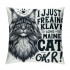 Ulloord Maine Coon Cat Themed pillowcase Decorations for Home, Funny Quote I Just Freaking Love Maine Coon Cats Okay Throw pillow Cover, Maine Coon Cat Gifts, Cats Lover Gifts