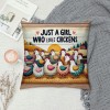 Ulloord Who Loves Decorative Throw pillow Case Cover, Funny Quote Farm Animal Chicken Decorations For Home Bedroom Girl Room Dorm Office Farmhouse,Gifts For Chicken Lovers