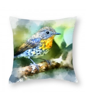 Ulloord Vintage Watercolor Birds Decorative Farmhouse pillow Cover Birds&nbsp;are Singing&nbsp;Square Outdoor Throw pillow Cushion Cover 