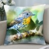 Ulloord Vintage Watercolor Birds Decorative Farmhouse pillow Cover Birds&nbsp;are Singing&nbsp;Square Outdoor Throw pillow Cushion Cover 