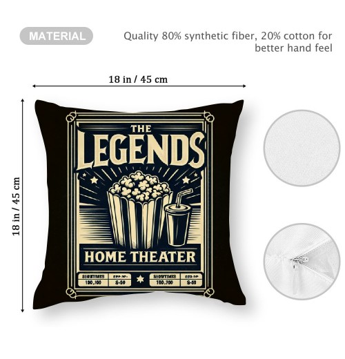 Ulloord pillow Covers Retro Movie Theater Patterns Decorative Throw pillow Covers pillow Case Cushion Cover Body pillowcovers