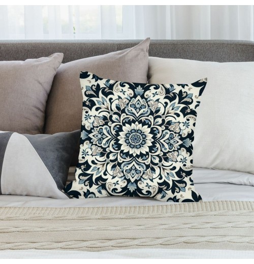 Ulloord Floral pillow Covers, Gray Geometric Modern Abstract Decorative pillow Covers, pillow Cushion Cases for Room Sofa Bed Home Decor