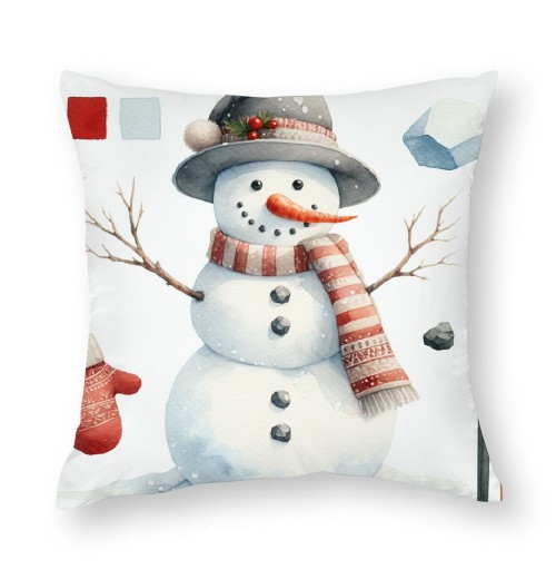 Ulloord  pillow Covers Super Soft Christmas Snowman Throw pillow Covers Xmas Party Home Decor pillowcase Cushion Cover