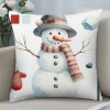 Ulloord  pillow Covers Super Soft Christmas Snowman Throw pillow Covers Xmas Party Home Decor pillowcase Cushion Cover