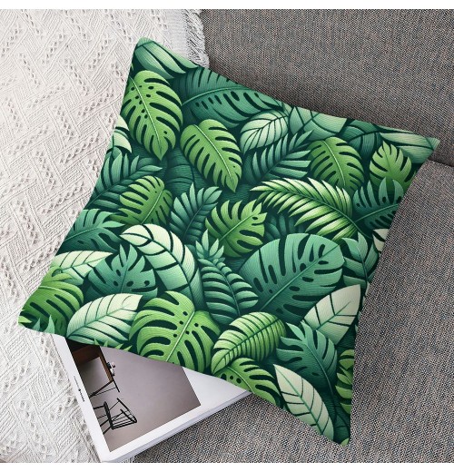  Tropical Leaves Throw pillow Covers Green Palm Leaf Decorative pillow Cases Outdoor Cushion Covers for Sofa Couch Garden Home Decor