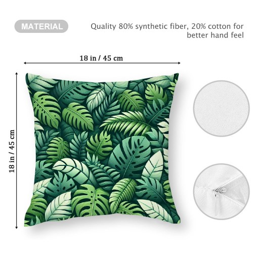  Tropical Leaves Throw pillow Covers Green Palm Leaf Decorative pillow Cases Outdoor Cushion Covers for Sofa Couch Garden Home Decor