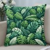  Tropical Leaves Throw pillow Covers Green Palm Leaf Decorative pillow Cases Outdoor Cushion Covers for Sofa Couch Garden Home Decor