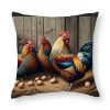  Farm Animals pillow Cover Vintage Rustic Farmhouse Watercolor Rooster Eggs pillow Cases Cushion Cover for Home Sofa Couch