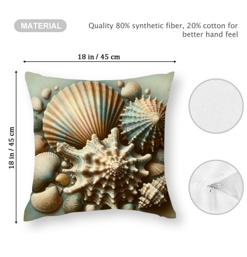 Ulloord Vintage Ocean Beach Starfish Coral Throw pillow Covers Sea Marine Animals Coastal Nautical pillowcase Home Sofa Chair Decor Cushion Case Cover