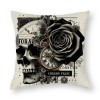 Halloween Skull pillow Covers Home Decoration Square Throw pillow Case Cushion Cover Skull Laciness Retro Style Toss Throw pillowcase for Home Halloween Party Gifts(Skull)