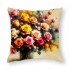 Ulloord  Floral Farmhouse pillow Covers Vintage Tulip Daisy Peonies Flowers Decorative Spring pillow Covers Outdoor Flower pillow Cases Modern Linen Cushion Cover for Sofa