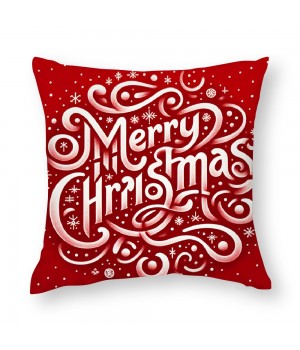 Ulloord  Merry Christmas pillow Covers Series pillow Cover Red Christmas Square pillow Case Linen Blessing pillowcase for Sofa Couch Decorations