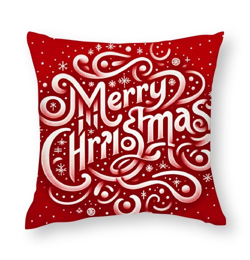 Ulloord  Merry Christmas pillow Covers Series pillow Cover Red Christmas Square pillow Case Linen Blessing pillowcase for Sofa Couch Decorations