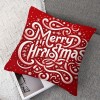 Ulloord  Merry Christmas pillow Covers Series pillow Cover Red Christmas Square pillow Case Linen Blessing pillowcase for Sofa Couch Decorations