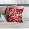 Ulloord  Merry Christmas pillow Covers Series pillow Cover Red Christmas Square pillow Case Linen Blessing pillowcase for Sofa Couch Decorations