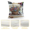 Ulloord  Patriotic Farmhouse pillow Covers Spring Floral Decor Independence Day Throw pillow Cover Square Sweet Home pillow Cases American Flag Modern Cushion Cover