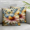 Ulloord  Spring Summer Daisy pillow Covers Daisy Floral Blooming Butterfly pillow Cases Farmhouse Throw pillows Case Home Decor for Room Bedroom Outdoor