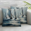 Ulloord Throw pillow Covers Sailboat on Sea with Retro Pastel Oil Painting Marine Theme Effect Decorative pillow Covers Nautical Sailboat pillow Case Cushion Covers