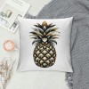 Ulloord  Pineapple pillow Covers Summer Beach Decorative Throw pillow Case Gold Pineapple in Black White Stripes pillow Case Square Cushion Cover for Sofa Bedroom