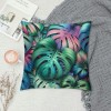 Ulloord  Green Leaves pillow Covers Tropical Palm Leaf Decorative Throw pillow Case Summer Cushion Cover for Home Bench/Couch/Sofa