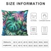 Ulloord  Green Leaves pillow Covers Tropical Palm Leaf Decorative Throw pillow Case Summer Cushion Cover for Home Bench/Couch/Sofa