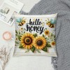  Home Sweet Home Farmhouse pillow Covers Rustic Sunflower Throw pillow Covers&nbsp; Bee Farm pillow Case Outdoor Yellow Floral Cushion Cover for Sofa