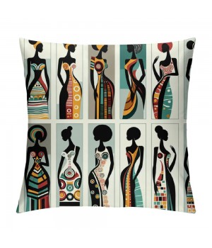  pillow Covers Vintage Colorful Women Art Painting Throw pillow Case Cushion Covers Home Decorative Throw pillowcases