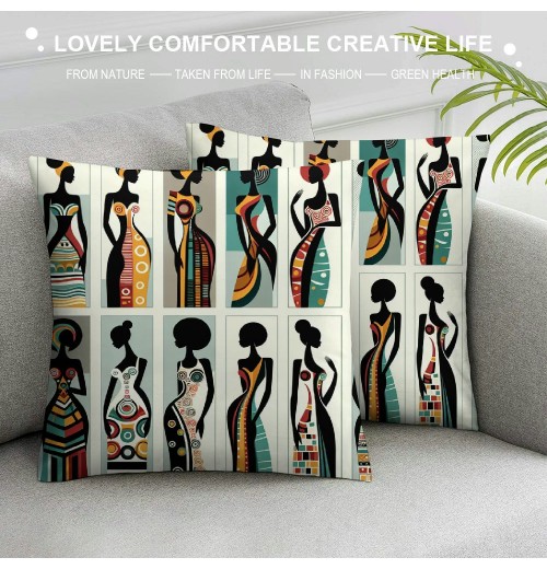  pillow Covers Vintage Colorful Women Art Painting Throw pillow Case Cushion Covers Home Decorative Throw pillowcases