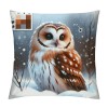 Ulloord  pillow Covers Super Soft Cute Animal Owl Throw pillow Covers Winter Snow Decor pillowcase Cushion Cover