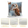 Ulloord  pillow Covers Super Soft Cute Animal Owl Throw pillow Covers Winter Snow Decor pillowcase Cushion Cover