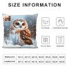 Ulloord  pillow Covers Super Soft Cute Animal Owl Throw pillow Covers Winter Snow Decor pillowcase Cushion Cover