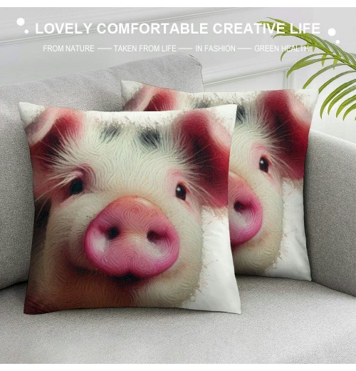 Ulloord pillow Covers Abstract Adorable Funny Animal Pig Throw pillow Covers Square pillowcase Cushion Cover for Home Sofa Couch Car Decoration 