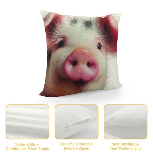 Ulloord pillow Covers Abstract Adorable Funny Animal Pig Throw pillow Covers Square pillowcase Cushion Cover for Home Sofa Couch Car Decoration 