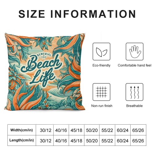  Throw pillow Cover Vintage Ocean Theme Conch and Decorative pillow Case Home Decor Square Cushion Cover pillowcase ()