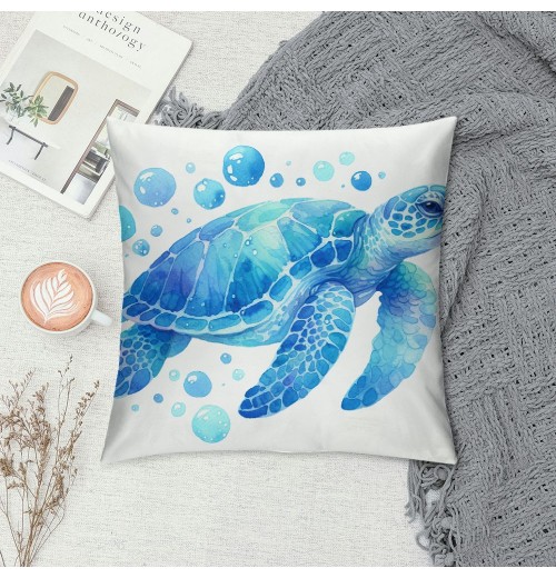 Ulloord Sea Turtle Throw pillow Cover Summer Ocean Beach Theme Decor Cushion Case Super Soft Marine Animals Decorative pillow Covers for Home Sofa Couch