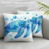 Ulloord Sea Turtle Throw pillow Cover Summer Ocean Beach Theme Decor Cushion Case Super Soft Marine Animals Decorative pillow Covers for Home Sofa Couch