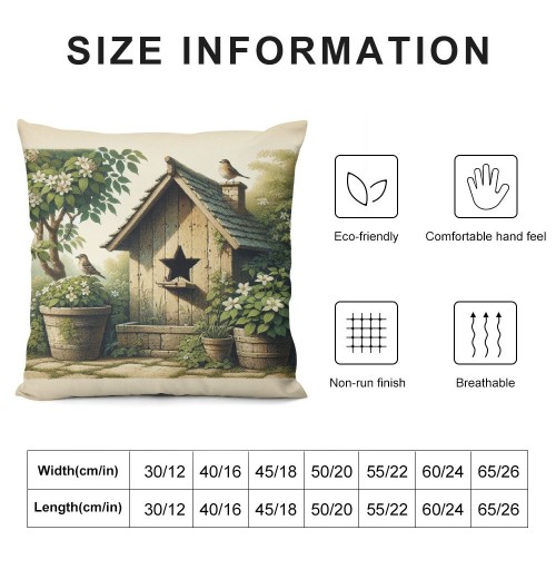 Ulloord Vintage Flower with Birds Nest Decorative Throw pillow Covers Farmhouse pillow Cases Cushion Covers Toss Throw pillowcase for Living Room/Couch/Bed (Bird Floral Nest)