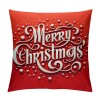 Ulloord Merry Christmas pillow Covers Series pillow Cover Red Christmas Square pillow Case Linen Blessing pillowcase for Sofa Couch Decorations