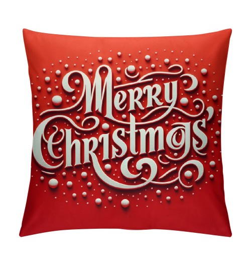 Ulloord Merry Christmas pillow Covers Series pillow Cover Red Christmas Square pillow Case Linen Blessing pillowcase for Sofa Couch Decorations