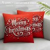 Ulloord Merry Christmas pillow Covers Series pillow Cover Red Christmas Square pillow Case Linen Blessing pillowcase for Sofa Couch Decorations