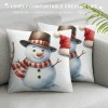 Ulloord  pillow Covers Super Soft Christmas Snowman Throw pillow Covers Xmas Party Home Decor pillowcase Cushion Cover