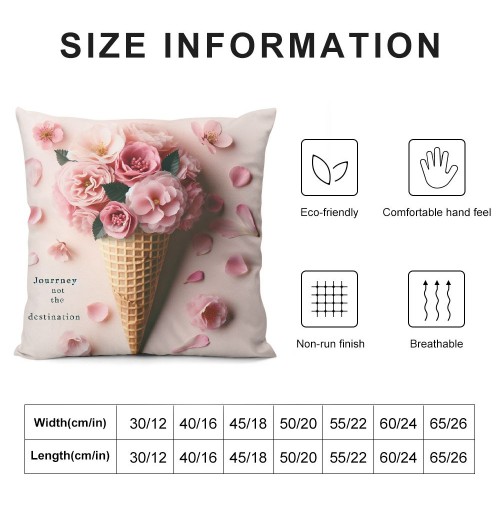 Ulloord Throw pillow Covers Pink Sweet Series Printed Journey Lettering Decorative Throw pillow Case Square Home Couch Bed Summer pillowslips (Pink Style)