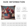 Ulloord  Red Bird Home Farmhouse pillow Covers Vintage American Flag with Sunflower Flower Farm pillow Cases Wood&nbsp;Memorial Day Theme pillows Cushion Cover for Sofa(USA Flag)